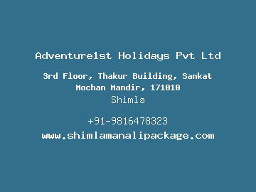 Adventure1st Holidays Pvt Ltd, Shimla