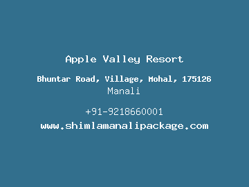 Apple Valley Resort, Manali