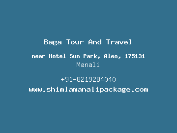 Baga Tour And Travel, Manali