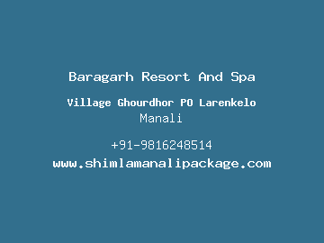Baragarh Resort And Spa, Manali