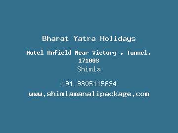 Bharat Yatra Holidays, Shimla