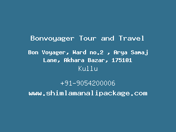 Bonvoyager Tour and Travel, Kullu