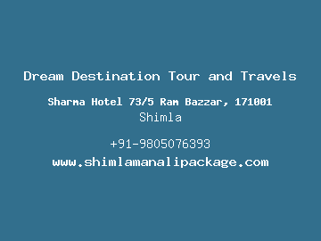 Dream Destination Tour and Travels, Shimla