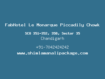 FabHotel Le Monarque Piccadily Chowk, Chandigarh