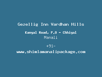 Gezellig Inn Vardhan Hills, Manali