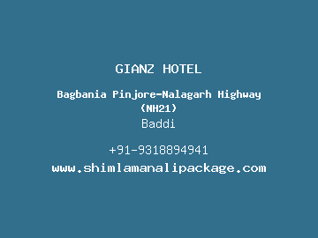 GIANZ HOTEL, Baddi