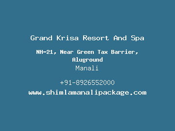 Grand Krisa Resort And Spa, Manali