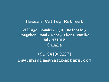 Hassan Valley Retreat, Shimla