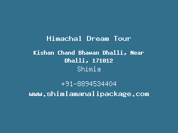 Himachal Dream Tour, Shimla