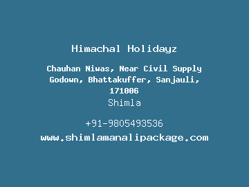 Himachal Holidayz, Shimla