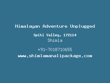 Himalayan Adventure Unplugged, Shimla