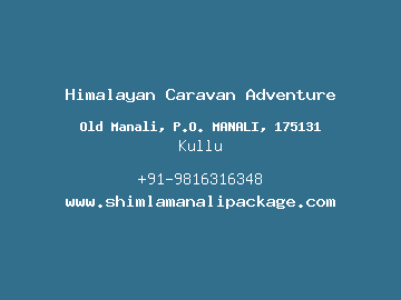 Himalayan Caravan Adventure, Kullu