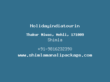 Holidayindiatourin, Shimla
