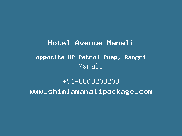 Hotel Avenue Manali, Manali