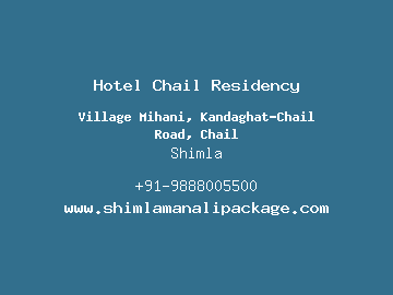 Hotel Chail Residency, Shimla