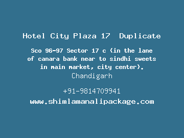 Hotel City Plaza 17  Duplicate, Chandigarh