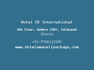 Hotel CK International, Shimla