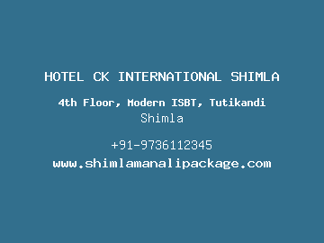 HOTEL CK INTERNATIONAL SHIMLA, Shimla