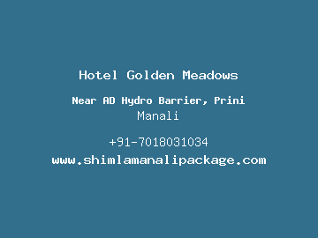 Hotel Golden Meadows, Manali
