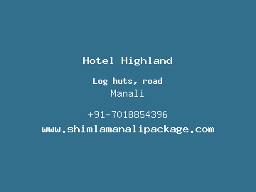 Hotel Highland, Manali