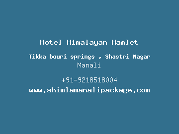 Hotel Himalayan Hamlet, Manali