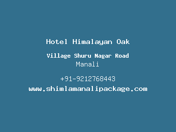 Hotel Himalayan Oak, Manali