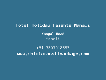 Hotel Holiday Heights Manali, Manali