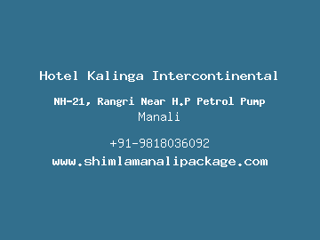 Hotel Kalinga Intercontinental, Manali