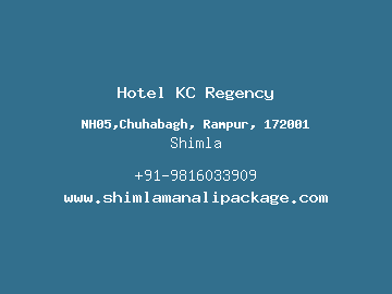 Hotel KC Regency, Shimla