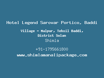 Hotel Legend Sarovar Portico, Baddi, Shimla