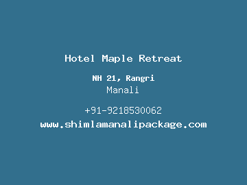 Hotel Maple Retreat, Manali