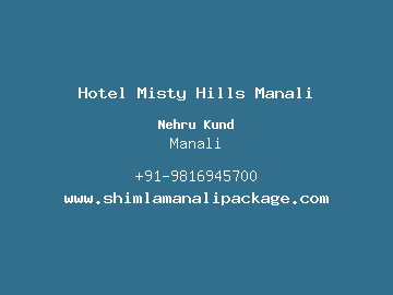 Hotel Misty Hills Manali, Manali