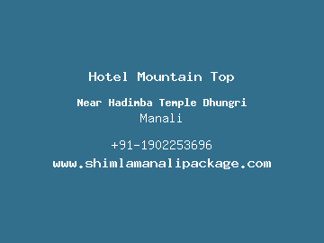 Hotel Mountain Top, Manali