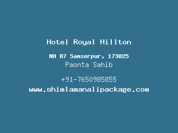 Hotel Royal Hillton, Paonta Sahib