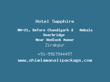 Hotel Sapphire, Zirakpur