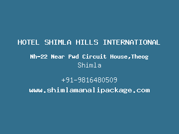 HOTEL SHIMLA HILLS INTERNATIONAL, Shimla
