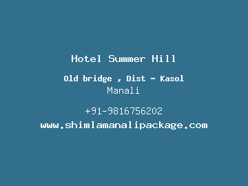 Hotel Summer Hill, Manali