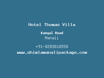 Hotel Thomas Villa, Manali