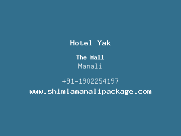 Hotel Yak, Manali