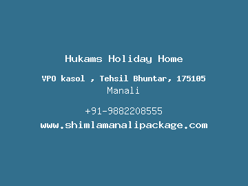 Hukams Holiday Home, Manali