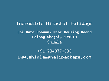 Incredible Himachal Holidays, Shimla
