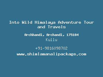 Into Wild Himalaya Adventure Tour and Travels, Manali