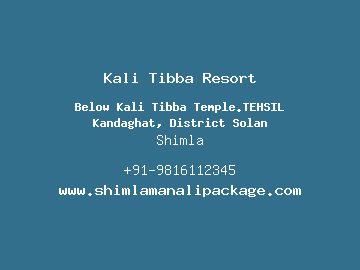 Kali Tibba Resort, Shimla