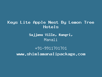 Keys Lite Apple Nest By Lemon Tree Hotels, Manali