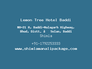 Lemon Tree Hotel Baddi, Shimla