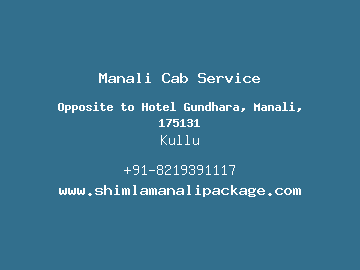 Manali Cab Service, Kullu