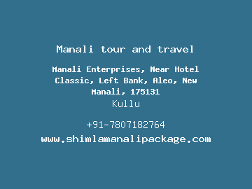 Manali tour and travel, Kullu