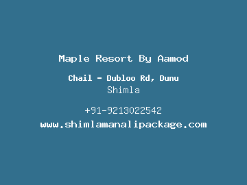 Maple Resort By Aamod, Shimla