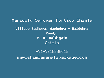 Marigold Sarovar Portico Shimla, Shimla