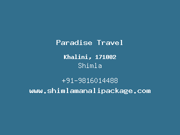 Paradise Travel, Shimla